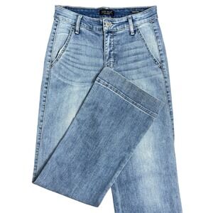 Judy Blue wide leg jeans women's 5/27 blue mid rise festival boho Kayden JB82401